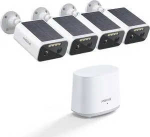 ANSQUE Security Cameras Wireless Outdoor Home System, No Subscription Fee, Solar Powered & 365-Day Battery, PIR + AI Human Detection, 2K Color Night Vision, Local Storage, 4-Cam-Kit ANSQUE Security Cameras Wireless Outdoor Home System, No Subscription Fee, Solar Powered & 365-Day Battery, PIR + AI Human Detection, 2K Color Night Vision, Local Storage, 4-Cam-Kit