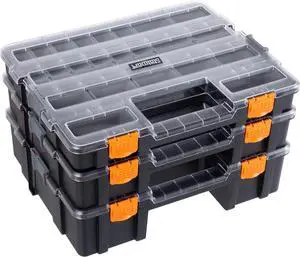Stalwart Tool Box Organizer - 3-in-1 Portable Small Parts Organizer, Gray Stalwart Tool Box Organizer - 3-in-1 Portable Small Parts Organizer, Gray