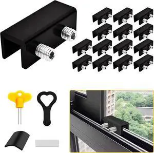 15 Pack Black Window Locks with Key, Adjustable Sliding Window Locks for Up and Down Windows & Horizontal Windows Stoppers Security Sliding Glass Patio Door Lock, Aluminum 15 Pack Black Window Locks with Key, Adjustable Sliding Window Locks for Up and Down Windows & Horizontal Windows Stoppers Security Sliding Glass Patio Door Lock, Aluminum