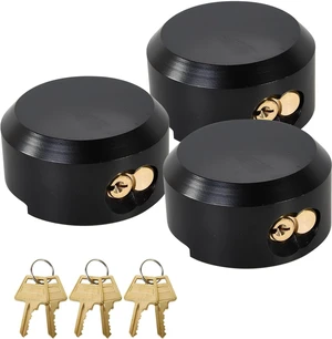 3-Pack Keyed Alike 2-7/8 Hidden Shackle Puck Locks, Heavy Duty Steel Trailer & Van Door Lock with 6 Keys 3-Pack Keyed Alike 2-7/8 Hidden Shackle Puck Locks, Heavy Duty Steel Trailer & Van Door Lock with 6 Keys