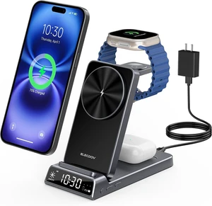 3 in 1 Charging Station for , Travel Wireless Charger with Clock 3 in 1 Charging Station for , Travel Wireless Charger with Clock
