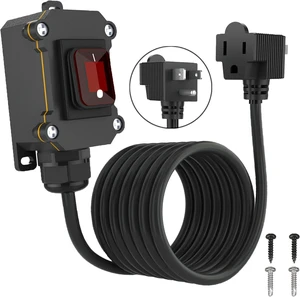 Inline Cord Switch with 16.5ft 14AWG Cable Piggyback Plug(3-Pronged), IP67 Waterproof Switched Extension Cord, AC/DC 20A-125V, 16A-250V Inline Power Switch (16.5FT) Inline Cord Switch with 16.5ft 14AWG Cable Piggyback Plug(3-Pronged), IP67 Waterproof Switched Extension Cord, AC/DC 20A-125V, 16A-250V Inline Power Switch (16.5FT)