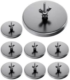 8Pack Magnetic Flag Holder 3.2" Strong Round Base Magnet | 100lbs Magnets with 0.27" Center Hole for Mounting with Assemblable M6 Bolt Nut Washers and Wing Nuts for Wire Loop Flags 8Pack Magnetic Flag Holder 3.2" Strong Round Base Magnet | 100lbs Magnets with 0.27" Center Hole for Mounting with Assemblable M6 Bolt Nut Washers and Wing Nuts for Wire Loop Flags