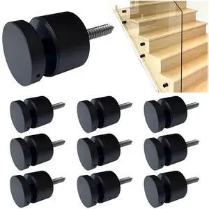 10 Pack Marine Grade SS316 Solid Heavy Duty Glass Railing Standoff | Glass Standoff Mounts for Balcony, Stair, Balustrade Railing, Matte Black Frameless Glass Bracket 10 Pack Marine Grade SS316 Solid Heavy Duty Glass Railing Standoff | Glass Standoff Mounts for Balcony, Stair, Balustrade Railing, Matte Black Frameless Glass Bracket