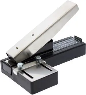 Heavy Duty Stapler Style ID Badge Slot Hole Punch (Rectangle) - with Adjustable Guides and Non-Skid Base for PVC & Plastic and Laminated Paper Cards by Heavy Duty Stapler Style ID Badge Slot Hole Punch (Rectangle) - with Adjustable Guides and Non-Skid Base for PVC & Plastic and Laminated Paper Cards by