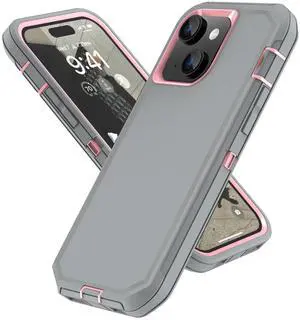for iPhone 13 Case, Phone Case for 15 & 14, Protective Heavy Duty Shockproof 3 in 1 Silicone Rubber Cover, Rugged Hybrid Durable Phone Case for iPhone 6e in 6.1 Inch for iPhone 13 Case, Phone Case for 15 & 14, Protective Heavy Duty Shockproof 3 in 1 Silicone Rubber Cover, Rugged Hybrid Durable Phone Case for iPhone 6e in 6.1 Inch