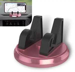 SOEWIOU Pack-1 Car Dashboard Phone Holder, Non-Slip Center Console Desktop Grab and Go Navigation Bracket, 360 Degree Rotatable Shockproof Portable Holder, Universal for Car Home Office (Pink & Black) SOEWIOU Pack-1 Car Dashboard Phone Holder, Non-Slip Center Console Desktop Grab and Go Navigation Bracket, 360 Degree Rotatable Shockproof Portable Holder, Universal for Car Home Office (Pink & Black)