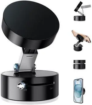 SOEWIOU Suction Magnetic Phone Holder, Adjustable Vacuum Magnetic Car Phone Holder Foldable Vacuum Magnetic Cell Phone Holder Stand Suction Phone mount for iPhone 16/15/14/13/12/Gym/Shower/Car/Mirror SOEWIOU Suction Magnetic Phone Holder, Adjustable Vacuum Magnetic Car Phone Holder Foldable Vacuum Magnetic Cell Phone Holder Stand Suction Phone mount for iPhone 16/15/14/13/12/Gym/Shower/Car/Mirror