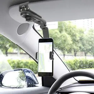SOEWIOU Sun Visor Car Phone Holder1080° Multifunctional Sun Visor Universal 360 Rotating Rear View Mirror Phone Holder, Foldable Cell Phone Mount Clip for All Mobile Phones SOEWIOU Sun Visor Car Phone Holder1080° Multifunctional Sun Visor Universal 360 Rotating Rear View Mirror Phone Holder, Foldable Cell Phone Mount Clip for All Mobile Phones