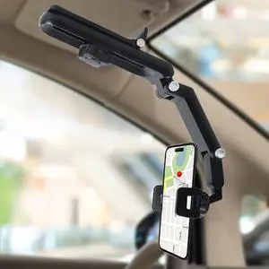 SOEWIOU Sun Visor Phone Holder, Phone Holder for Car, 360 Rotatable and Adjustable, Compatible with Most of Smartphones, More Comfortable to Use Hands-Free. (Grey) SOEWIOU Sun Visor Phone Holder, Phone Holder for Car, 360 Rotatable and Adjustable, Compatible with Most of Smartphones, More Comfortable to Use Hands-Free. (Grey)
