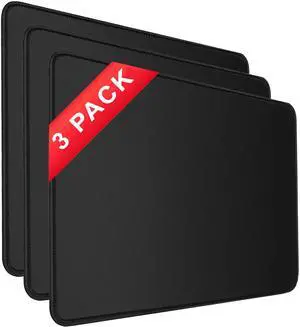 SOEWIOU 3-Pack Mouse Pads (10.23×8.26 in, Black) Non-Slip Rubber Base, Stitched Edges, Smooth Lycra, Waterproof & Washable Mouse Pad Set for Computer, Laptop, Office & Gaming SOEWIOU 3-Pack Mouse Pads (10.23×8.26 in, Black) Non-Slip Rubber Base, Stitched Edges, Smooth Lycra, Waterproof & Washable Mouse Pad Set for Computer, Laptop, Office & Gaming