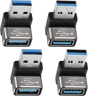 90 Degree USB 3.0 Adapter 4 Pack (Up and Down) Right Angle USB Type-A Male to Female USB L Shape On The Go (OTG) Connector Extender Support Charge & Data Sync (5Gbps) for PC Laptop Mouse Keyboard 90 Degree USB 3.0 Adapter 4 Pack (Up and Down) Right Angle USB Type-A Male to Female USB L Shape On The Go (OTG) Connector Extender Support Charge & Data Sync (5Gbps) for PC Laptop Mouse Keyboard