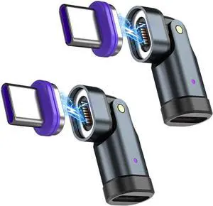 USB C Magnetic Adapter (2 Pack) USB Type C 180° Rotation Adapter 16PIN PD 240W Right Angle Adapters Type C Magnetic Connector for 1Phone 17/16/15/Ma-Book/1Pad Galaxy Google Pixel Laptop USB C Magnetic Adapter (2 Pack) USB Type C 180° Rotation Adapter 16PIN PD 240W Right Angle Adapters Type C Magnetic Connector for 1Phone 17/16/15/Ma-Book/1Pad Galaxy Google Pixel Laptop