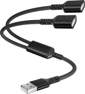 USB Splitter Cable 1 in 2 Out 3.3FT USB-A Male to Double Female Y Splitter Extension Cord Dual Port Extender Hub Data Power Charger Splitter Adapter for TV PC Laptop MacBook PS4 PS5 Car Mouse USB Splitter Cable 1 in 2 Out 3.3FT USB-A Male to Double Female Y Splitter Extension Cord Dual Port Extender Hub Data Power Charger Splitter Adapter for TV PC Laptop MacBook PS4 PS5 Car Mouse