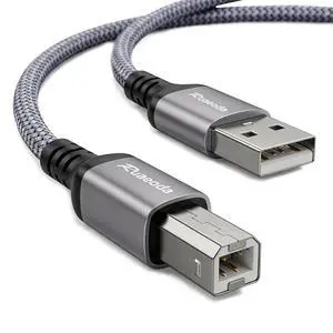 10 ft USB Printer Cable Nylon Braided USB 2.0 Type A to B Cord Compatible with DAC & Piano - Space Grey 10 ft USB Printer Cable Nylon Braided USB 2.0 Type A to B Cord Compatible with DAC & Piano - Space Grey