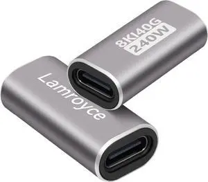 240W USB Type-C Coupler 2 Pack USB 4.0 Type C Female to Female Extender Adapter Connector Support 240W PD 3.1 Fast Charging 40Gbps Data Transfer 8K@60Hz Video Output (Compatible with Thunderbolt 4/3) 240W USB Type-C Coupler 2 Pack USB 4.0 Type C Female to Female Extender Adapter Connector Support 240W PD 3.1 Fast Charging 40Gbps Data Transfer 8K@60Hz Video Output (Compatible with Thunderbolt 4/3)