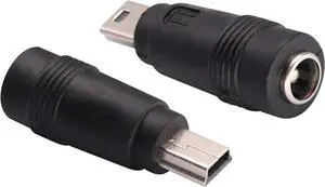 USB Mini DC Power Adapter 2-Pack Black Mini USB 2.0 Male Jack USB Mini DC Power Adapter 2-Pack Black Mini USB 2.0 Male Jack