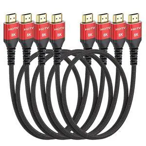 8K HDMI Cables 3FT 4-Pack High Speed 48Gbps HDMI 2.1 Cord for Neat Support HDR10+ SBTM QMS CEC HDCP 2.3 for TV Monitor Computer Laptop HDMI HDMI Splitter HUB KVM Projector 8K HDMI Cables 3FT 4-Pack High Speed 48Gbps HDMI 2.1 Cord for Neat Support HDR10+ SBTM QMS CEC HDCP 2.3 for TV Monitor Computer Laptop HDMI HDMI Splitter HUB KVM Projector