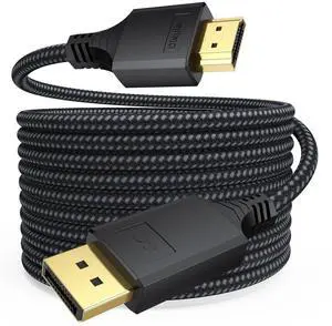 Display Port to HDMI Cable 15Ft Long (4K@30Hz 1080P@120Hz) DisplayPort DP to HDMI One-Direction Cord 15 Feet for Computer Graphics Card Laptop to TV Monitor Projector Display Port to HDMI Cable 15Ft Long (4K@30Hz 1080P@120Hz) DisplayPort DP to HDMI One-Direction Cord 15 Feet for Computer Graphics Card Laptop to TV Monitor Projector