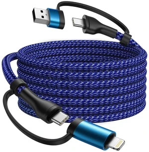 4 in 1 Charging Cable Fast USB C Cable Type C Charger 60W Lightning Cable Adapter USB C to USB C Cable for iPad Charger Fast Multi Charging Cord Fits iPhone 17 16 15/15 Pro/15 Plus/14 Pro Max 6FT 4 in 1 Charging Cable Fast USB C Cable Type C Charger 60W Lightning Cable Adapter USB C to USB C Cable for iPad Charger Fast Multi Charging Cord Fits iPhone 17 16 15/15 Pro/15 Plus/14 Pro Max 6FT