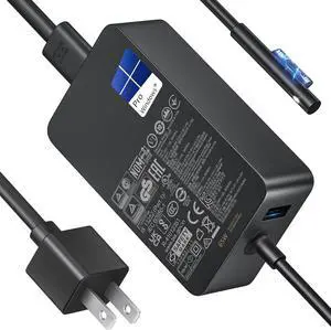 65W Microsoft Surface Pro Laptop Charger for Surface Pro 11,10,9,8,7,7+6,5,4,3,X, Windows Surface Laptop 7,6,5,4,3,2,1,Studio i5, Surface Go 1,2,3,4, Tablet, Surface Book 3,2,1,LED, 10FT 65W Microsoft Surface Pro Laptop Charger for Surface Pro 11,10,9,8,7,7+6,5,4,3,X, Windows Surface Laptop 7,6,5,4,3,2,1,Studio i5, Surface Go 1,2,3,4, Tablet, Surface Book 3,2,1,LED, 10FT