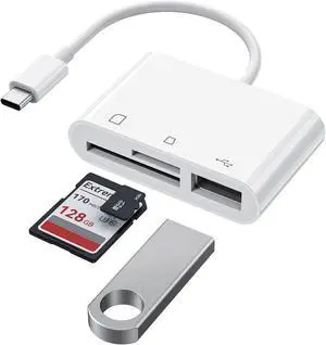 USB-C 3-in-1 SD Card Reader with SD Micro SD Card Slots and USB Port High-Speed Data Transfer USB-C 3-in-1 SD Card Reader with SD Micro SD Card Slots and USB Port High-Speed Data Transfer