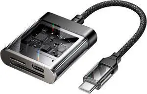 3-in-1 SD Card Reader USB C 5Gbps with PD 60W Fast Charging Type C Micro SD Memory Card Reader for TF SD Micro SD SDXC SDHC Compatible with iPhone 16 Pro Max MacBook Galaxy iPad Pro Camera 3-in-1 SD Card Reader USB C 5Gbps with PD 60W Fast Charging Type C Micro SD Memory Card Reader for TF SD Micro SD SDXC SDHC Compatible with iPhone 16 Pro Max MacBook Galaxy iPad Pro Camera