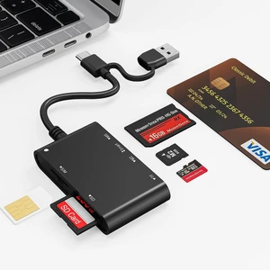 7 in 2 SIM Card Adapter USB-C/USB-A Military CAC Smart Card Reader SD/TF/SIM/PIV/M2/IC/ID/MS Pro Duo Memory Card Reader for iPhone 17 16 15/iPad/Windows/Mac/Linux 7 in 2 SIM Card Adapter USB-C/USB-A Military CAC Smart Card Reader SD/TF/SIM/PIV/M2/IC/ID/MS Pro Duo Memory Card Reader for iPhone 17 16 15/iPad/Windows/Mac/Linux