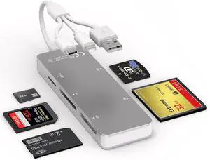 Memory Stick Pro Duo Adapter 5-in-1 Aluminum SD/TF/CF/MS/XD Picture Card Reader with Lightning/USB-C/USB A High-Speed Memory Stick Pro Adapter for iPhone/iPad/Android/PC/Mac Camera Memory Stick Pro Duo Adapter 5-in-1 Aluminum SD/TF/CF/MS/XD Picture Card Reader with Lightning/USB-C/USB A High-Speed Memory Stick Pro Adapter for iPhone/iPad/Android/PC/Mac Camera