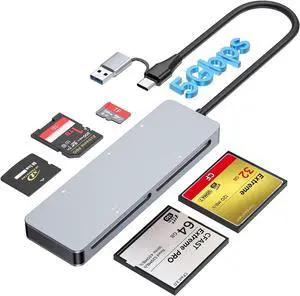 CFast Card Reader USB 3.0 USB C CFast 2.0 Card Reader - 5 in 1 5Gbps Aluminum CFast Memory Card Adapter for Lexar Transcend Sony Card Read 5 Cards Simultaneously for CFast/CF/SD/TF/XD Card CFast Card Reader USB 3.0 USB C CFast 2.0 Card Reader - 5 in 1 5Gbps Aluminum CFast Memory Card Adapter for Lexar Transcend Sony Card Read 5 Cards Simultaneously for CFast/CF/SD/TF/XD Card