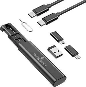 USB C Adapter OTG Cable Kit L Connector to Type C Converter Case Conversion Set A Type C L Micro USB Adapter Kit 60W Charging & Data Transfer Cable Set w/SIM Tray Eject Tool Black USB C Adapter OTG Cable Kit L Connector to Type C Converter Case Conversion Set A Type C L Micro USB Adapter Kit 60W Charging & Data Transfer Cable Set w/SIM Tray Eject Tool Black