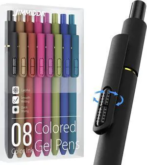 8 Pcs Colored Gel Pens with Fidget, Vintage Color Ink No Smudge | 0.7 Fine Point Smooth, Quick-Drying Ink, Retractable Pens for Coloring Journaling Note Taking, School Office, Student Adults 8 Pcs Colored Gel Pens with Fidget, Vintage Color Ink No Smudge | 0.7 Fine Point Smooth, Quick-Drying Ink, Retractable Pens for Coloring Journaling Note Taking, School Office, Student Adults