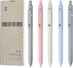 MengRan Morandi Gel Ink Pens Set, Black Ink, 5 Pack | 0.5mm Fine Point Tip, Quick Drying Ink, Idea for Journaling, Cute Fancy Pens for Women MengRan Morandi Gel Ink Pens Set, Black Ink, 5 Pack | 0.5mm Fine Point Tip, Quick Drying Ink, Idea for Journaling, Cute Fancy Pens for Women