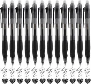 Retractable Erasable Pens 12 Black Erasable Gel Pen 0.5mm Erasable Gel Pens Black Make Mistakes Disappear Smooth Writing Pen Office Back-to-School Supplies (Black) Retractable Erasable Pens 12 Black Erasable Gel Pen 0.5mm Erasable Gel Pens Black Make Mistakes Disappear Smooth Writing Pen Office Back-to-School Supplies (Black)