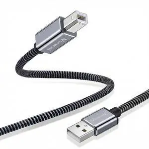 Printer Cable 3ft USB 2.0 Type A Male to B Male Braid Cables Scanner Cord High Speed USB Printer Cable Compatible with and More Printer Cable 3ft USB 2.0 Type A Male to B Male Braid Cables Scanner Cord High Speed USB Printer Cable Compatible with and More