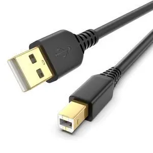 6FT Printer Cable to USB 2.0 High Speed USB A to USB B Cable Scanner/Printer Cord for and More(Black) 6FT Printer Cable to USB 2.0 High Speed USB A to USB B Cable Scanner/Printer Cord for and More(Black)