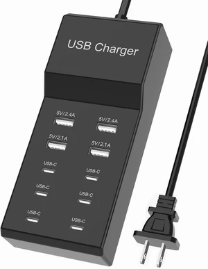 6 USB-C & 4 USB-A Port Charging Block Station Power Strip Cord Plug Hub 6 USB-C & 4 USB-A Port Charging Block Station Power Strip Cord Plug Hub