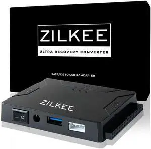ZILKEE SATA/IDE to USB 3.0 Hard Drive Adapter - Universal Converter for 2.5/3.5 IDE & SATA HDD/SSD, External Drive Reader with 12V Power Supply, Supports up to 6TB ZILKEE SATA/IDE to USB 3.0 Hard Drive Adapter - Universal Converter for 2.5/3.5 IDE & SATA HDD/SSD, External Drive Reader with 12V Power Supply, Supports up to 6TB
