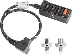 Compact 12V Regulated D-Tap Splitter, 4-Port P-Tap Power Hub for V-Mount Battery, Multi D-Tap Cable Distributor for Camera Rig, ARRI RED Sony, 1/4"-20 Mount, Kevlar Cable-17.7 inches Compact 12V Regulated D-Tap Splitter, 4-Port P-Tap Power Hub for V-Mount Battery, Multi D-Tap Cable Distributor for Camera Rig, ARRI RED Sony, 1/4"-20 Mount, Kevlar Cable-17.7 inches