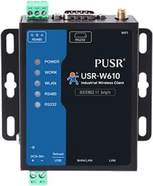 USR-W610 Qualcomm Version Serial RS232 RS485 /Ethernet to Wi-Fi Converter 2·4G Wi-Fi Serial Server Support MQTT/TCP/UDP/HTTP Data Communication