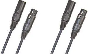 D'Addario XLR Cable - Microphone Cable - Shielded for Noise Reduction - XLR Male to XLR Female - Classic Series Balanced Mic Cable - 50 Feet/15.24 Meters - 2 Pack D'Addario XLR Cable - Microphone Cable - Shielded for Noise Reduction - XLR Male to XLR Female - Classic Series Balanced Mic Cable - 50 Feet/15.24 Meters - 2 Pack