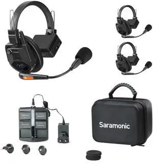 Saramonic WiTalk9-2S 2-Person 1.9GHz Full-Duplex Wireless Intercom System with 500m Range, expandable to 30 Users, 4 Batteries, 6-Bay Charger & Case