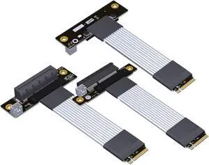 ADT-Link Pcie 4.0 M.2 NVMe to PCI Express x4 Extender Adapter Cable with Metal Shield for PCIe x4 SSD RAID, LAN, Capture Cards to M.2(Ultra SSD, M-Key) Extension (K42SP, 50cm)