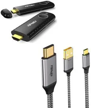 Wireless HDMI Transmitter and Receiver, HDMI Source to USB C Display Cable for AR Glasses