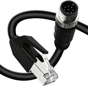 32.8Ft M12 8 Pin A Code Male to RJ45 Industrial Ethernet Cable High Flexible Shielded Ethernet Cable for Industrial Camera 10M 32.8Ft M12 8 Pin A Code Male to RJ45 Industrial Ethernet Cable High Flexible Shielded Ethernet Cable for Industrial Camera 10M