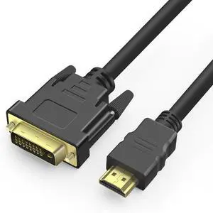 HDMI A to DVI Adapter Cable 6ft, 100 Pack Bi-Directional 1080P HDMI to DVI-D Cable Male to Male, High-Speed Gold-Plated for Raspberry Pi, Roku, X-Box One, PS3/4/5, Graphics Card (100)