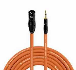 Balanced XLR Cable Male to 3.5mm TRS - 75 Feet Orange - Pro 3-Pin Microphone Connector for Powered Speakers, Audio Interface or Mixer for Live Performance & Recording Balanced XLR Cable Male to 3.5mm TRS - 75 Feet Orange - Pro 3-Pin Microphone Connector for Powered Speakers, Audio Interface or Mixer for Live Performance & Recording