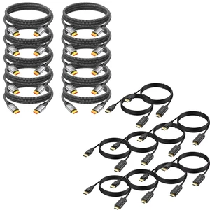 4K DisplayPort to HDMI Cable 6 feet 10-Pack Bundle 3FT HDMI Cable 8K 10-Pack for KVM, Fire TV Stick, PS5, Xbox, LG, Roku, Switch, Portable Monitor 4K DisplayPort to HDMI Cable 6 feet 10-Pack Bundle 3FT HDMI Cable 8K 10-Pack for KVM, Fire TV Stick, PS5, Xbox, LG, Roku, Switch, Portable Monitor