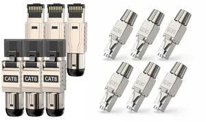 6-Pack RJ45 Connectors Tool Free Cat 8 and Cat7 Cat6A RJ45 Connector 6-Pack 6-Pack RJ45 Connectors Tool Free Cat 8 and Cat7 Cat6A RJ45 Connector 6-Pack