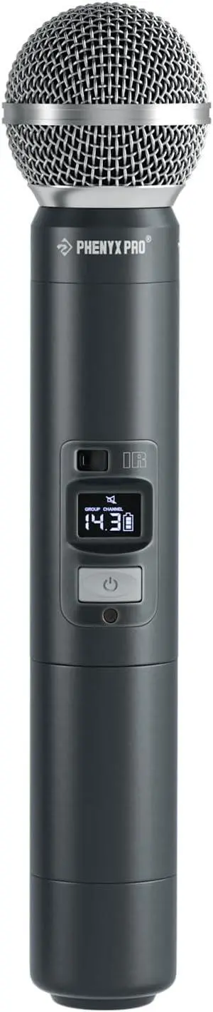 Phenyx Pro Professional Wireless Microphone, UHF Dynamic Mic, Metal Cordless Mic, Handheld Microphone for PTU-71/PTU-7000/PTU-6000 with Selectable Frequencies (PWH-7) Phenyx Pro Professional Wireless Microphone, UHF Dynamic Mic, Metal Cordless Mic, Handheld Microphone for PTU-71/PTU-7000/PTU-6000 with Selectable Frequencies (PWH-7)